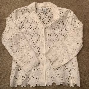 LILLY PULITZER LACE FLORAL BLAZER 3/4 LENGTH SLEEVES
